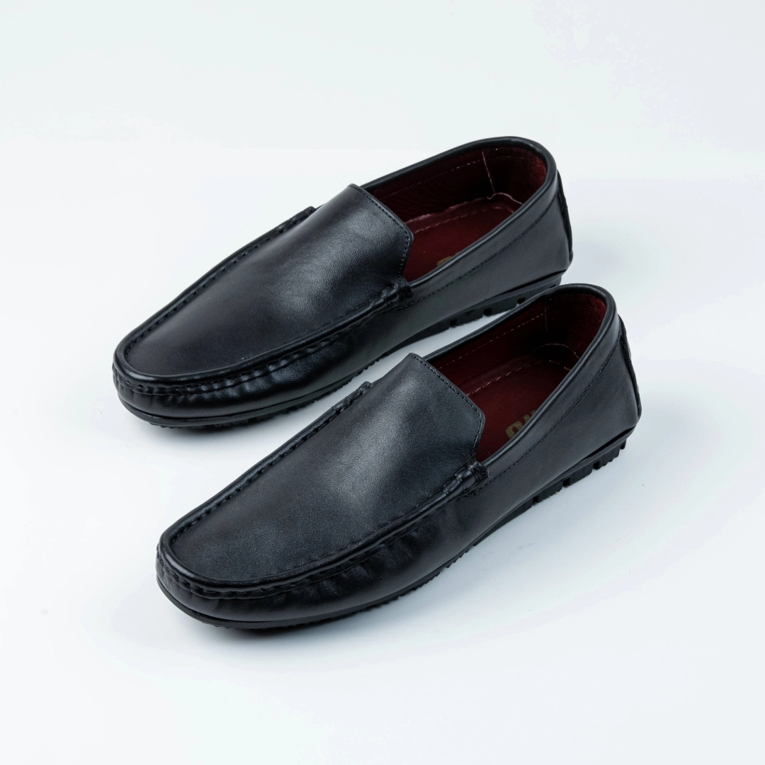 Reno Leather Loafer-Black-RL3054
